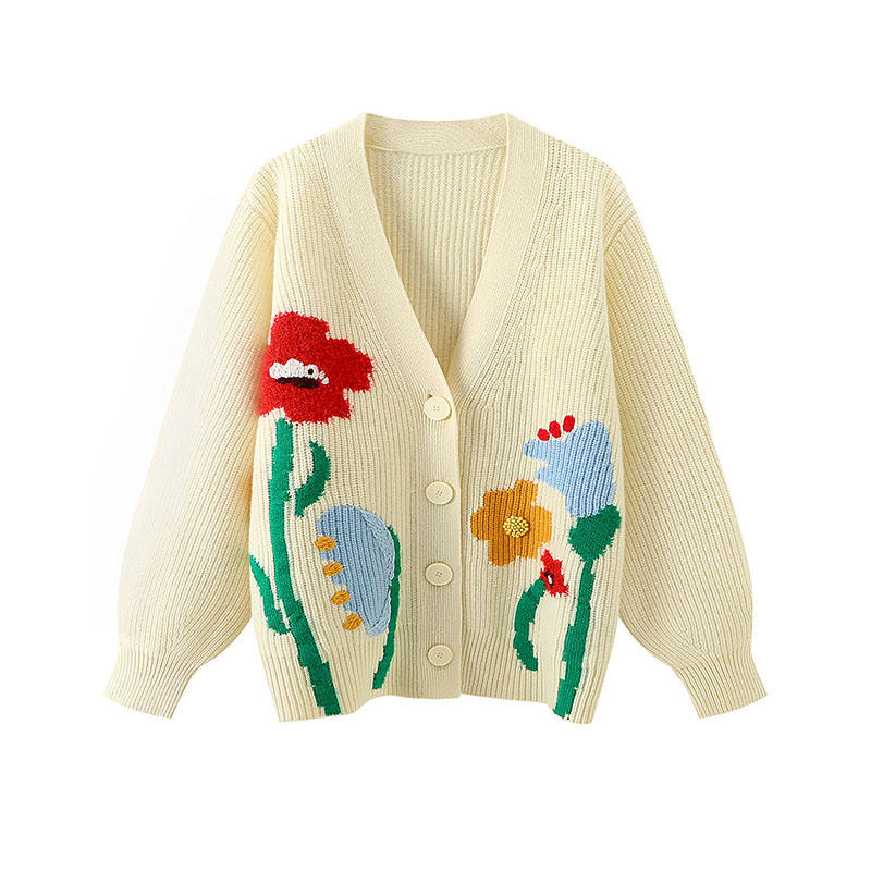 Pulovere pentru femei designer \\\\ Custom de broderi tricotate în v-gât, doamne Jacquard, cardigan, pulover de cardigan pentru femei