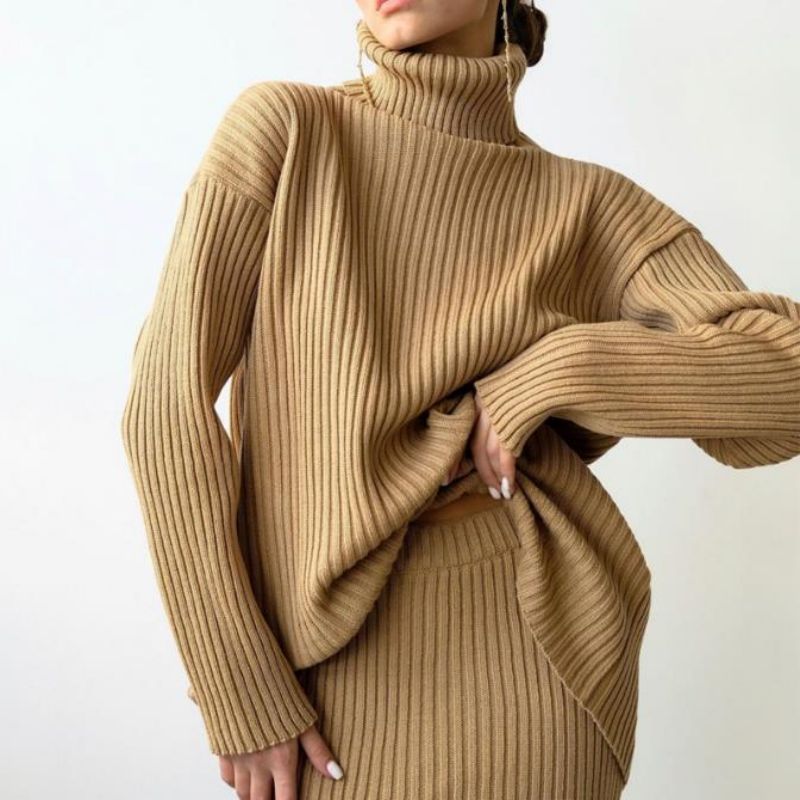 Iarnănouă modă personalizată Femei \\\\\\\\\\\\\'s Turtleneck Turtleneck Costum de pulover tricotat