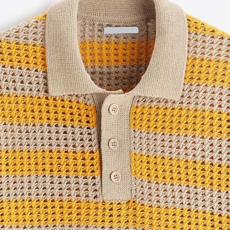 Cu ridicata primăvara vară cu mânecă scurtă croșetat tricotat tricotat tricou pentru bărbați pentru bărbați